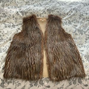 Pink Republic Brown Faux Fur Vest